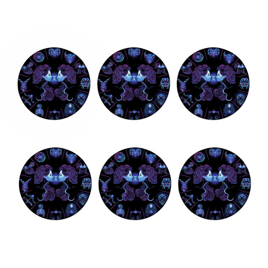 Gemini And Astrological Signs Print Coaster Set
