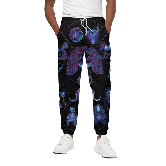 Gemini And Astrological Signs Print Cotton Pants