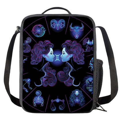 Gemini And Astrological Signs Print Crossbody Lunch Bag