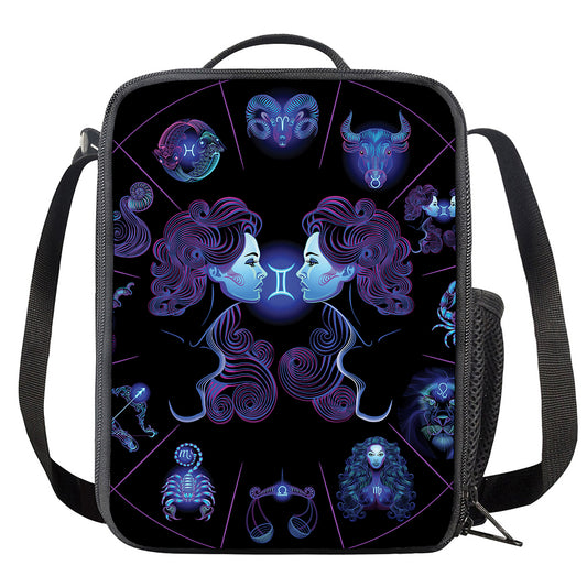 Gemini And Astrological Signs Print Crossbody Lunch Bag