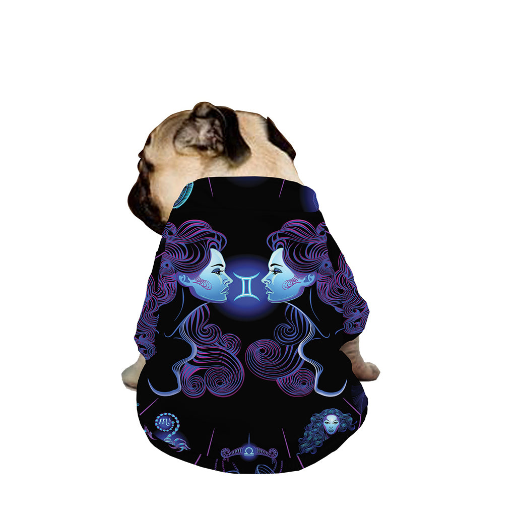 Gemini And Astrological Signs Print Dog Zip Up Jacket