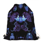 Gemini And Astrological Signs Print Drawstring Bag