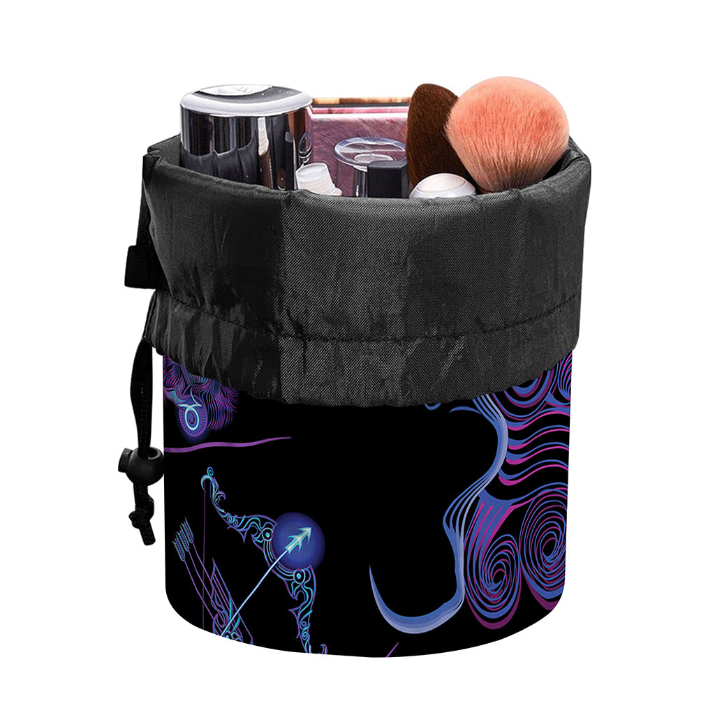 Gemini And Astrological Signs Print Drawstring Makeup Bag