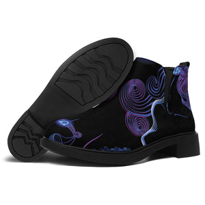 Gemini And Astrological Signs Print Flat Ankle Boots