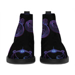 Gemini And Astrological Signs Print Flat Ankle Boots