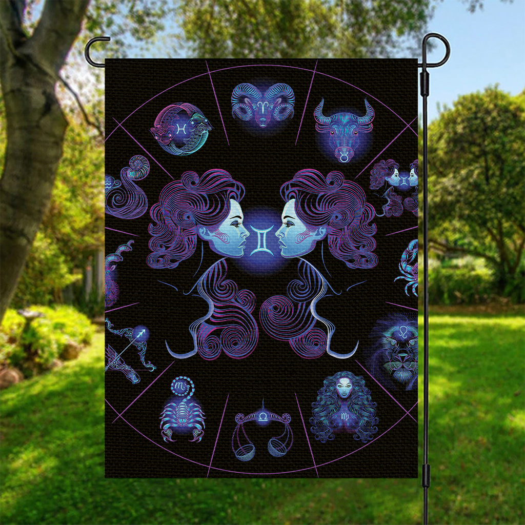 Gemini And Astrological Signs Print Garden Flag