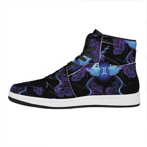 Gemini And Astrological Signs Print High Top Leather Sneakers