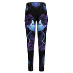 Gemini And Astrological Signs Print High-Waisted Pocket Leggings