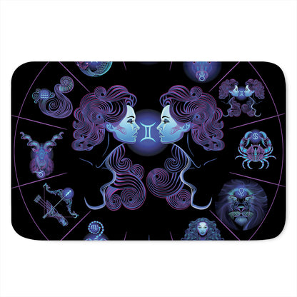 Gemini And Astrological Signs Print Indoor Door Mat