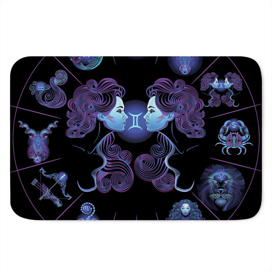 Gemini And Astrological Signs Print Indoor Door Mat