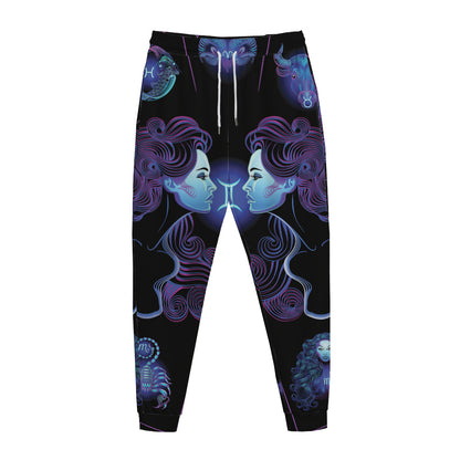 Gemini And Astrological Signs Print Jogger Pants