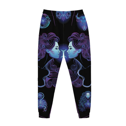 Gemini And Astrological Signs Print Jogger Pants