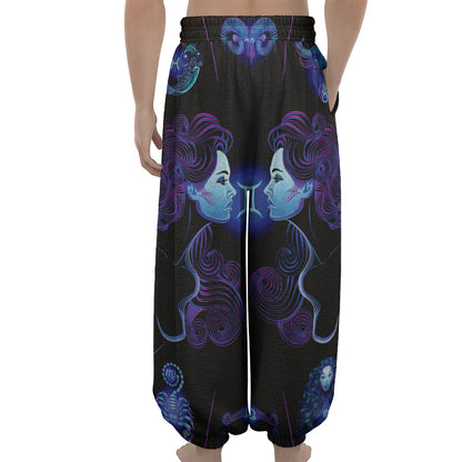 Gemini And Astrological Signs Print Lantern Pants