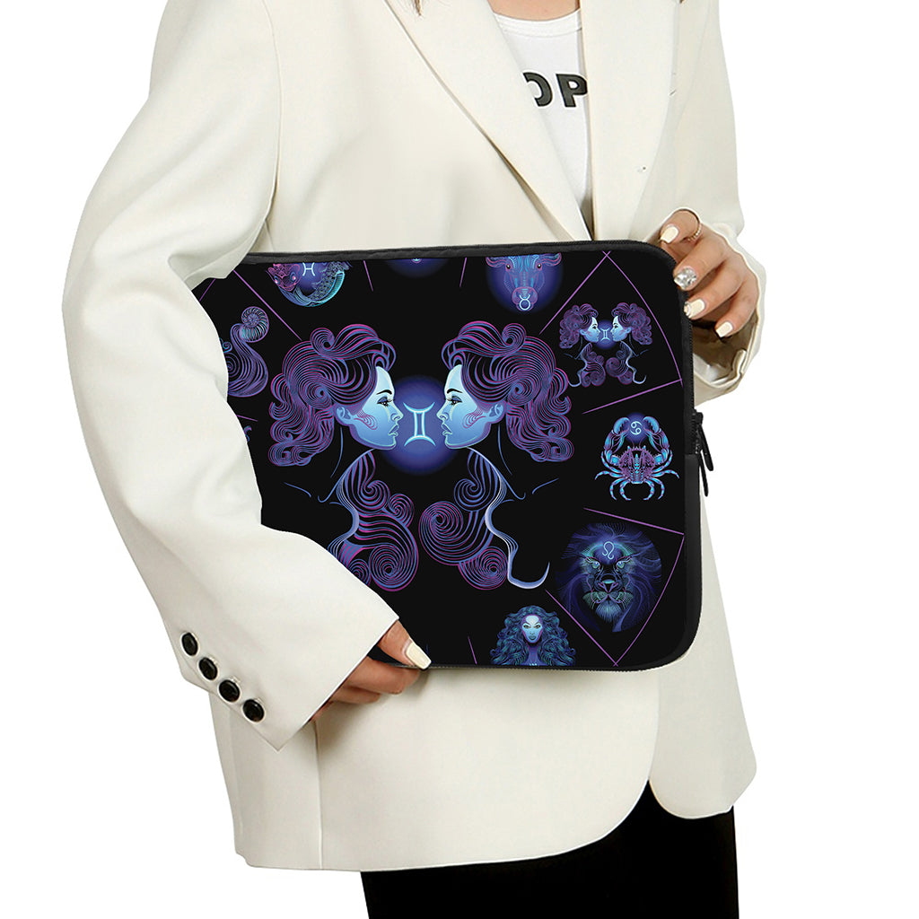 Gemini And Astrological Signs Print Laptop Sleeve