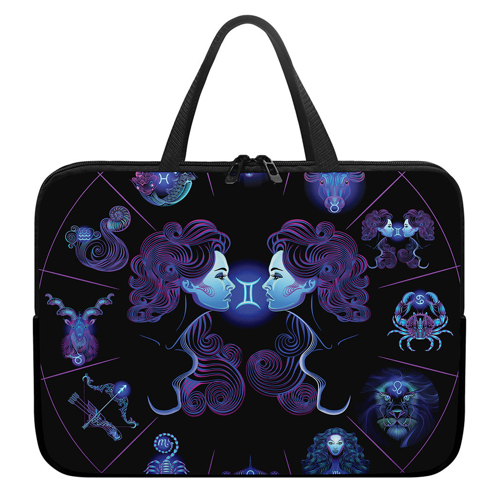 Gemini And Astrological Signs Print Laptop Sleeve With Handle