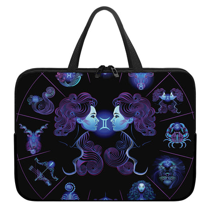 Gemini And Astrological Signs Print Laptop Sleeve With Handle