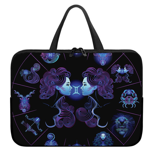 Gemini And Astrological Signs Print Laptop Sleeve With Handle