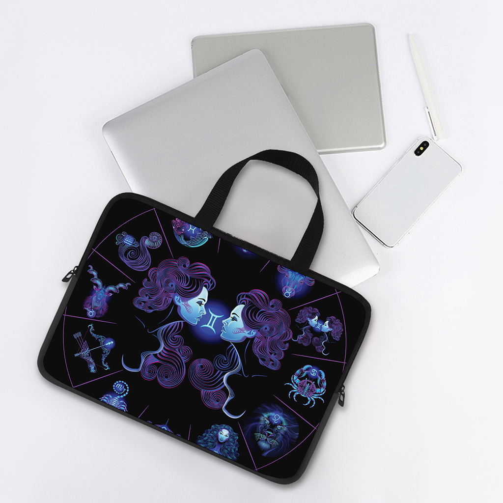 Gemini And Astrological Signs Print Laptop Sleeve With Handle