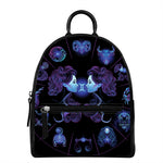 Gemini And Astrological Signs Print Leather Backpack
