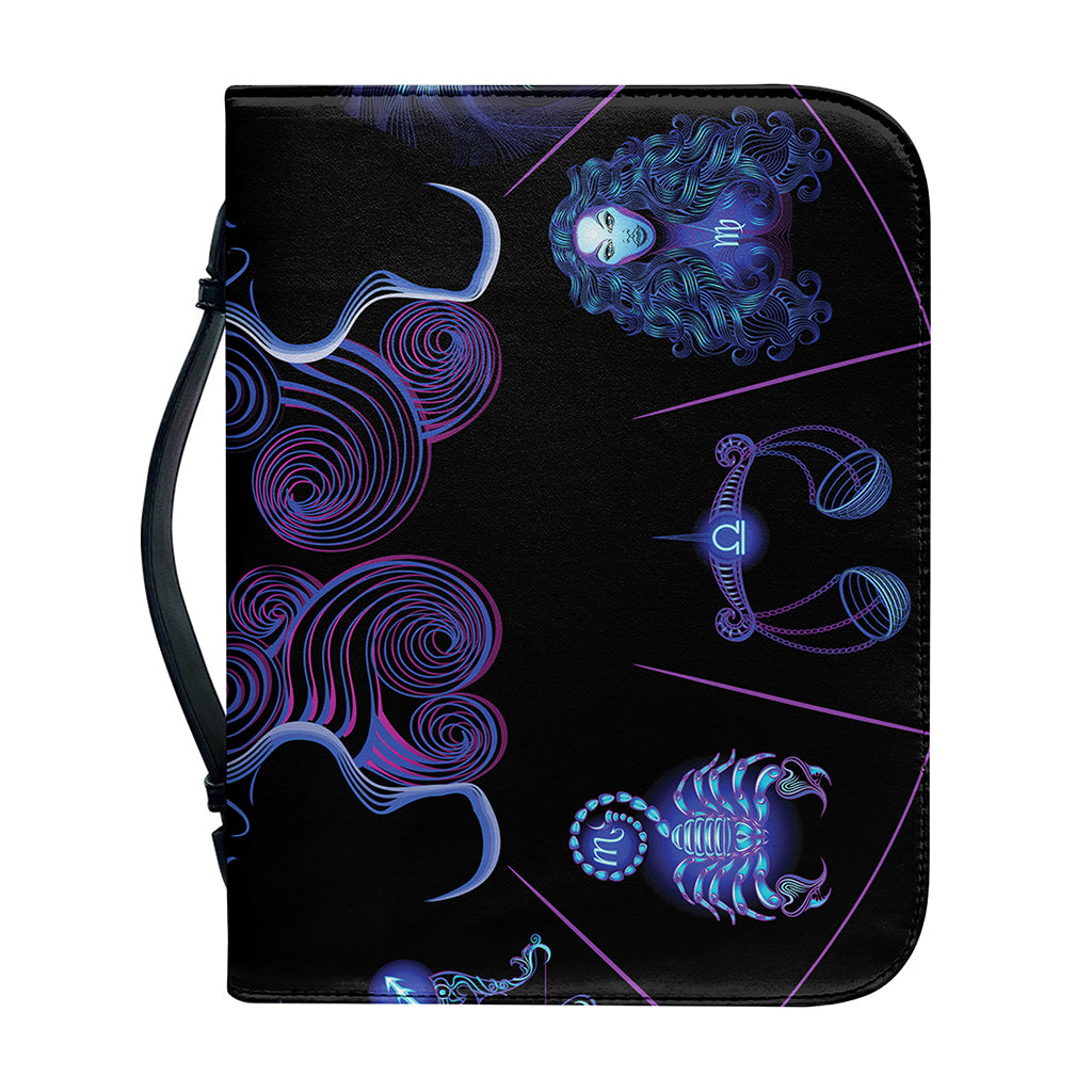 Gemini And Astrological Signs Print Leather Bible Cover