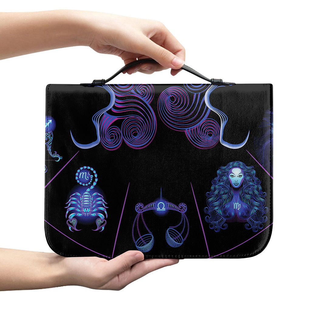 Gemini And Astrological Signs Print Leather Bible Cover