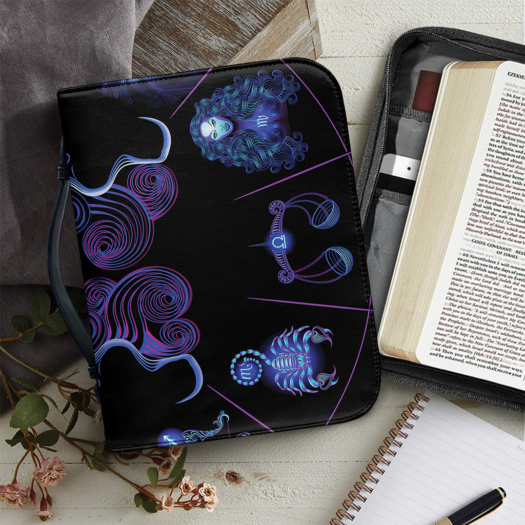 Gemini And Astrological Signs Print Leather Bible Cover