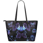 Gemini And Astrological Signs Print Leather Tote Bag