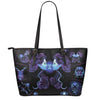 Gemini And Astrological Signs Print Leather Tote Bag