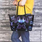 Gemini And Astrological Signs Print Leather Tote Bag