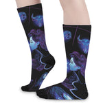 Gemini And Astrological Signs Print Long Socks