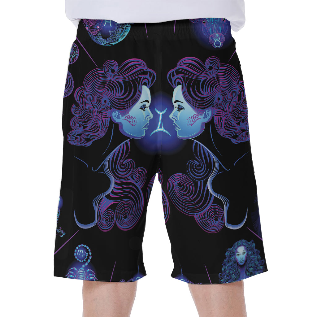 Gemini And Astrological Signs Print Men's Beach Shorts