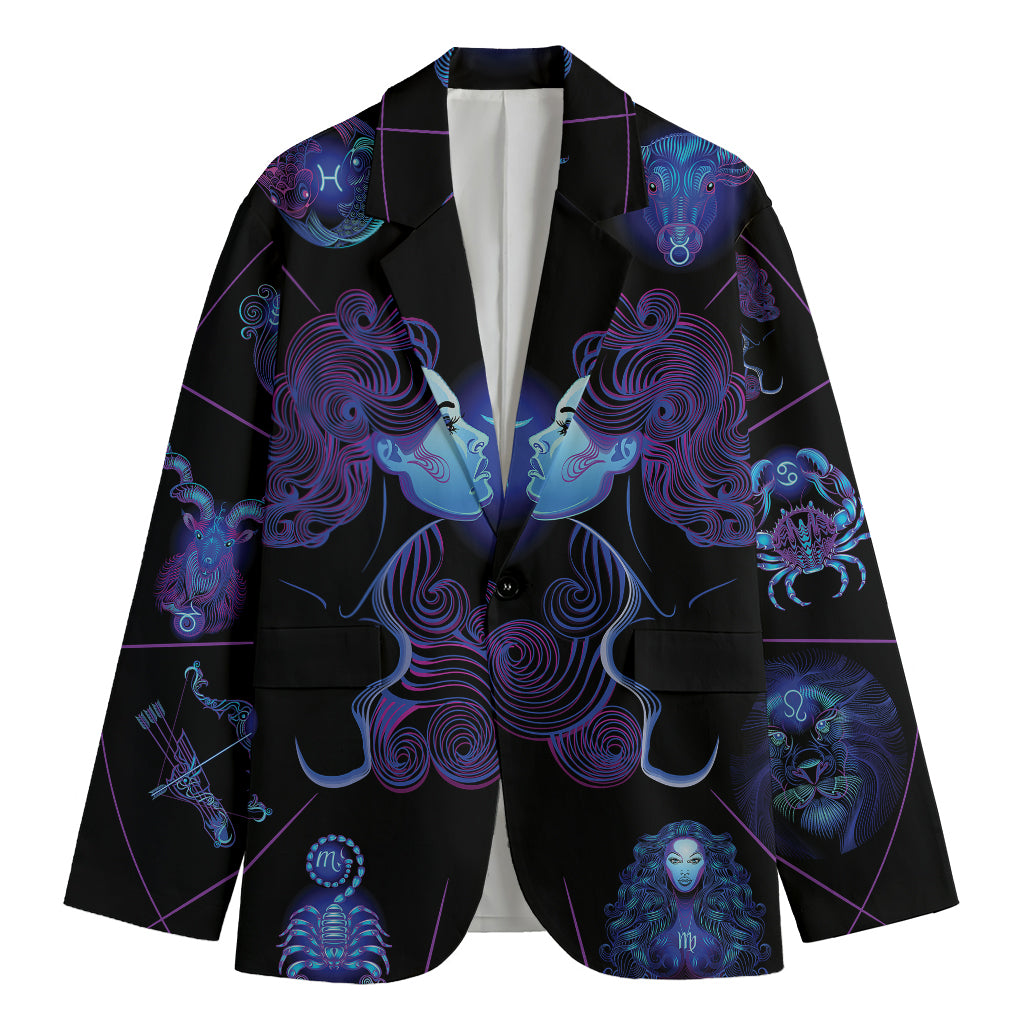 Gemini And Astrological Signs Print Men's Blazer