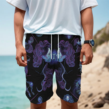 Gemini And Astrological Signs Print Men's Cargo Shorts