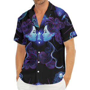 Gemini And Astrological Signs Print Men's Deep V-Neck Shirt