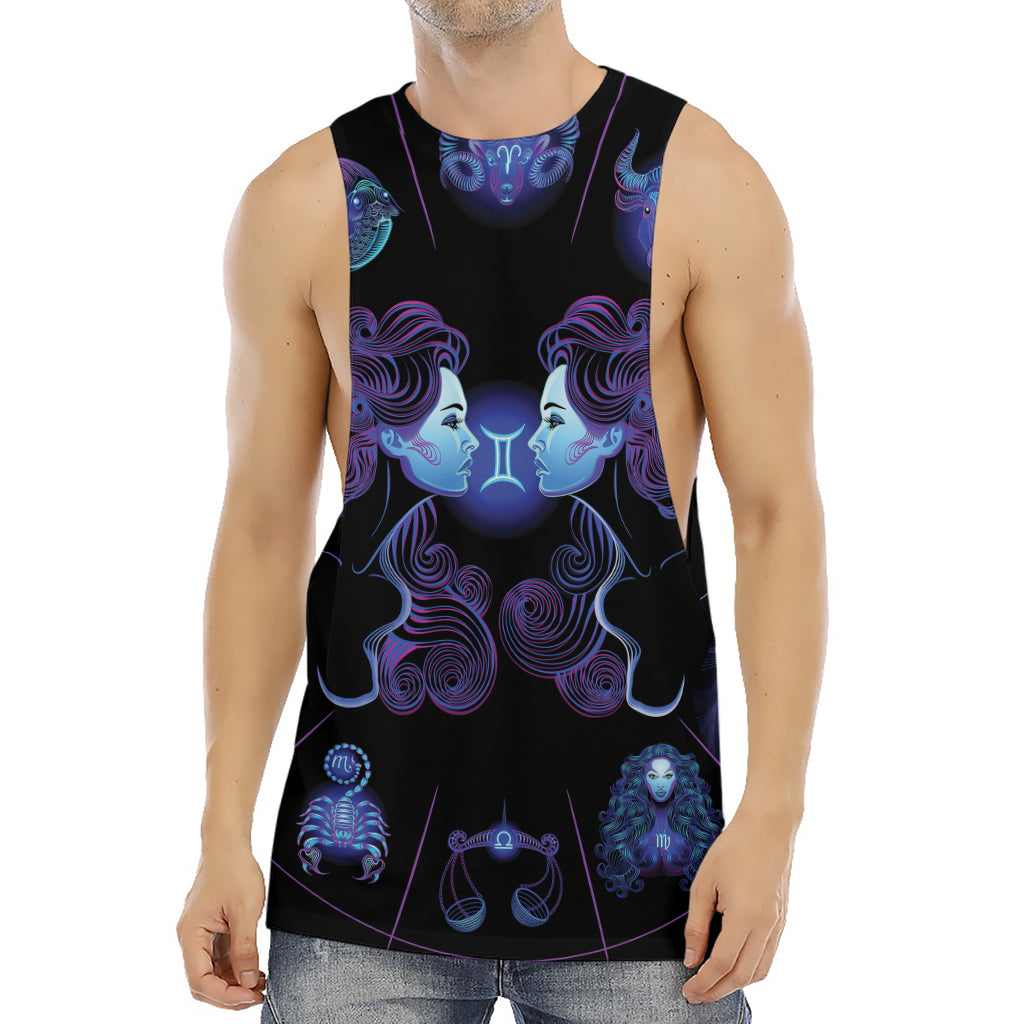Gemini And Astrological Signs Print Men's Muscle Tank Top