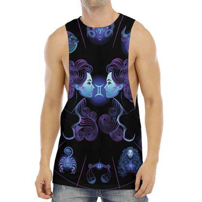Gemini And Astrological Signs Print Men's Muscle Tank Top