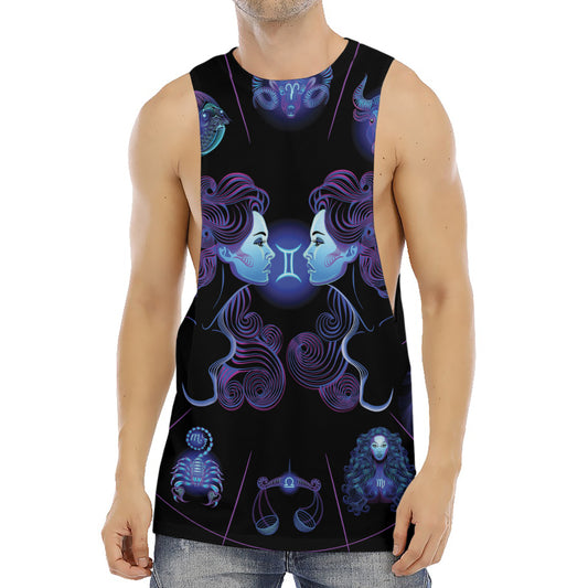 Gemini And Astrological Signs Print Men's Muscle Tank Top