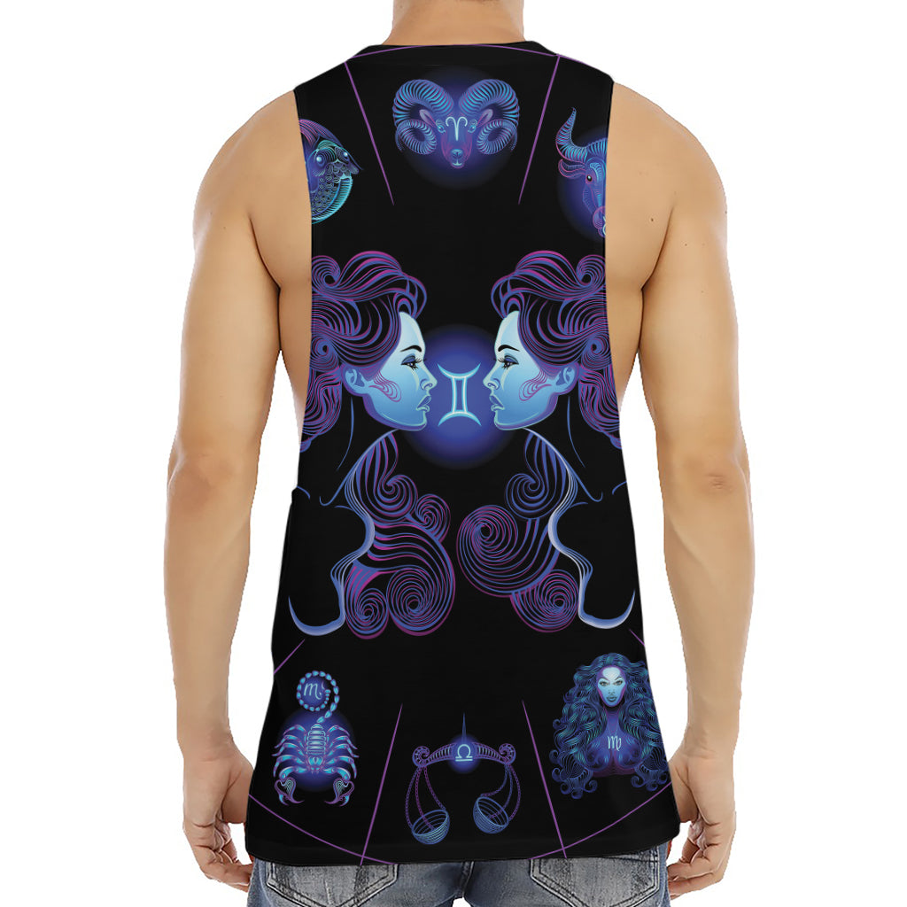 Gemini And Astrological Signs Print Men's Muscle Tank Top