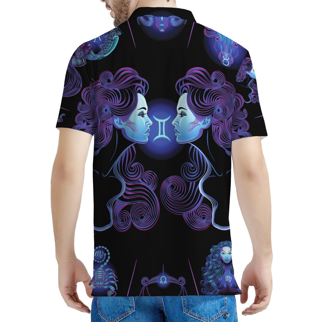 Gemini And Astrological Signs Print Men's Polo Shirt