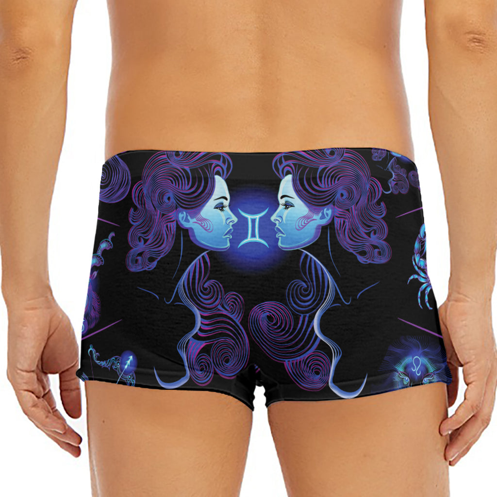 Gemini And Astrological Signs Print Men's Short Boxer Briefs