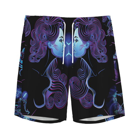 Gemini And Astrological Signs Print Men's Sports Shorts