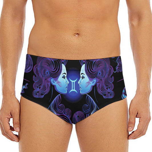 Gemini And Astrological Signs Print Men's Triangle Swim Briefs