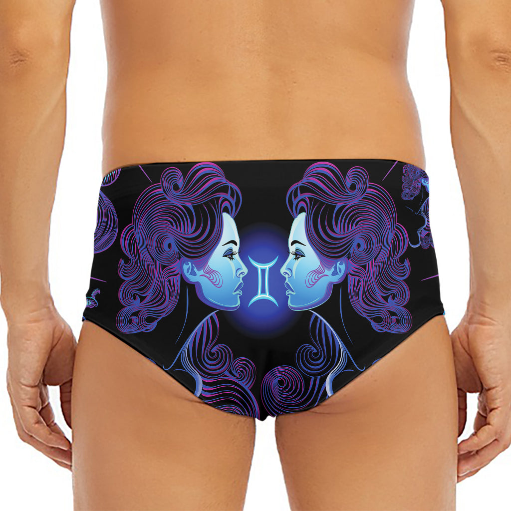 Gemini And Astrological Signs Print Men's Triangle Swim Briefs