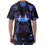 Gemini And Astrological Signs Print Men's Velvet T-Shirt