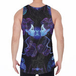 Gemini And Astrological Signs Print Men's Velvet Tank Top