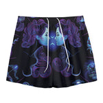 Gemini And Astrological Signs Print Mesh Shorts