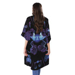 Gemini And Astrological Signs Print Open Front Beach Cover Up
