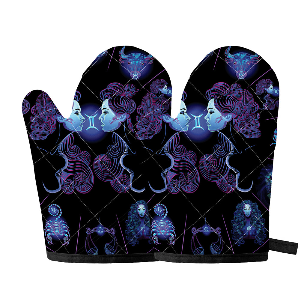 Gemini And Astrological Signs Print Oven Mitts