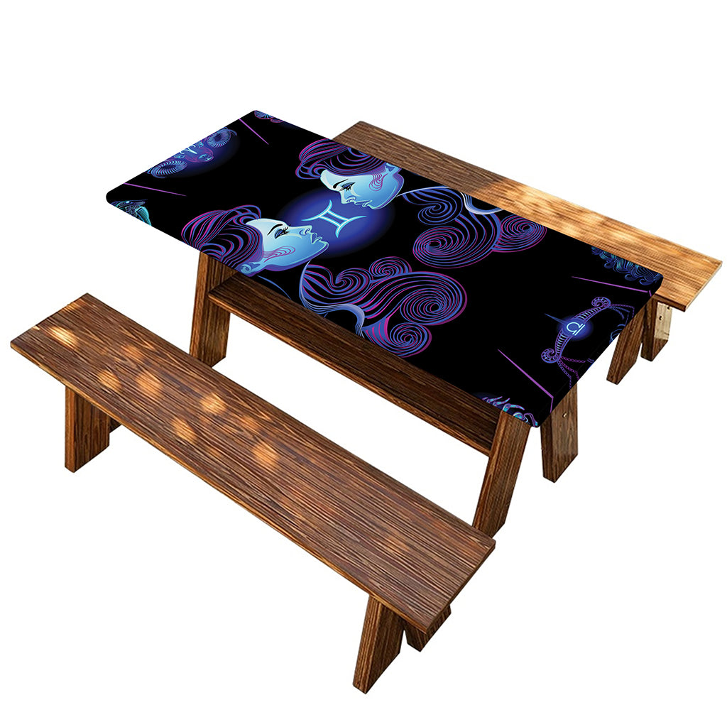 Gemini And Astrological Signs Print Picnic Table Cover