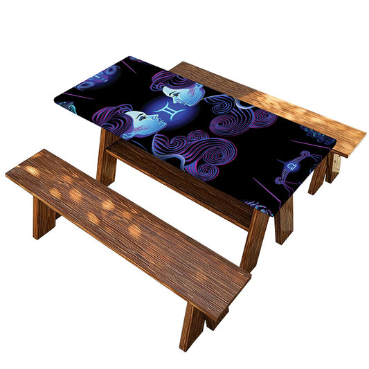 Gemini And Astrological Signs Print Picnic Table Cover